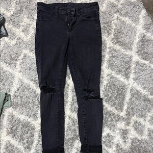 American Eagle Outfitters Black Distressed Skinny Jeans